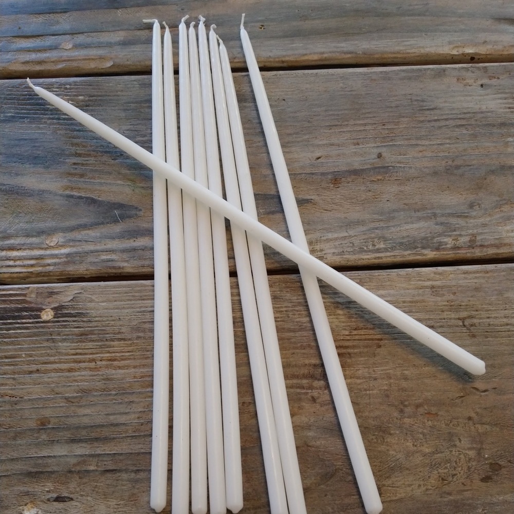 Skinny Candles white, long, New